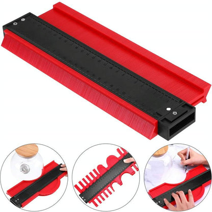 10-inch Woodworking Contour Arc Gauge Tool - Multifunctional - Red