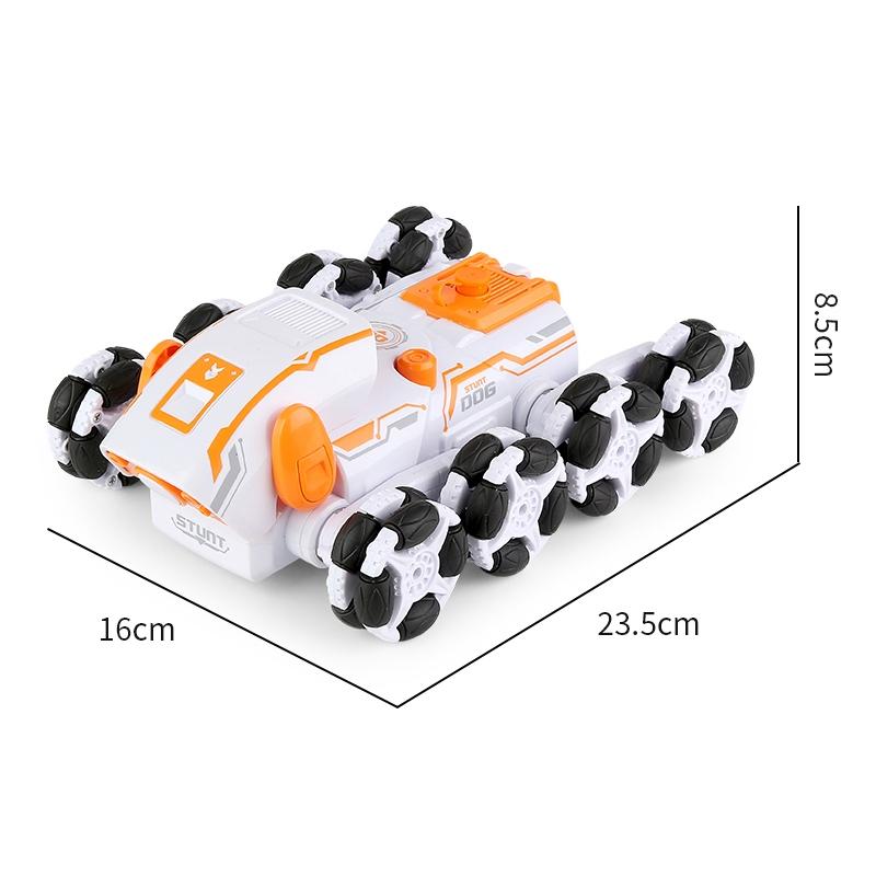 Intelligent 8-wheel Stunt Vehicle with Remote Control - Orange