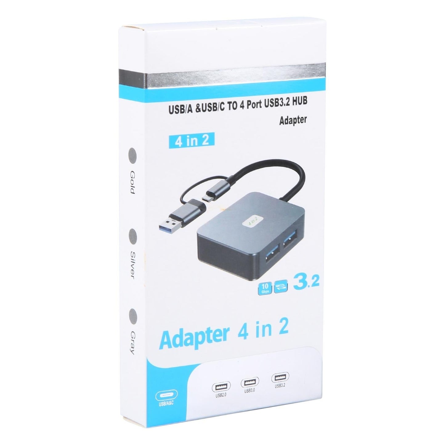 4-In-1 Usb-C To Usb 3.2 4-Port Hub Adapter Grey