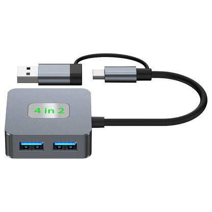4-In-1 Usb-C To Usb 3.2 4-Port Hub Adapter Grey