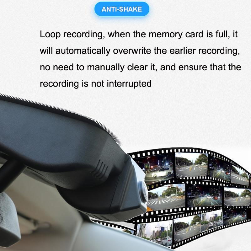 1080p Wifi Hidden Driving Recorder - Single Record Black