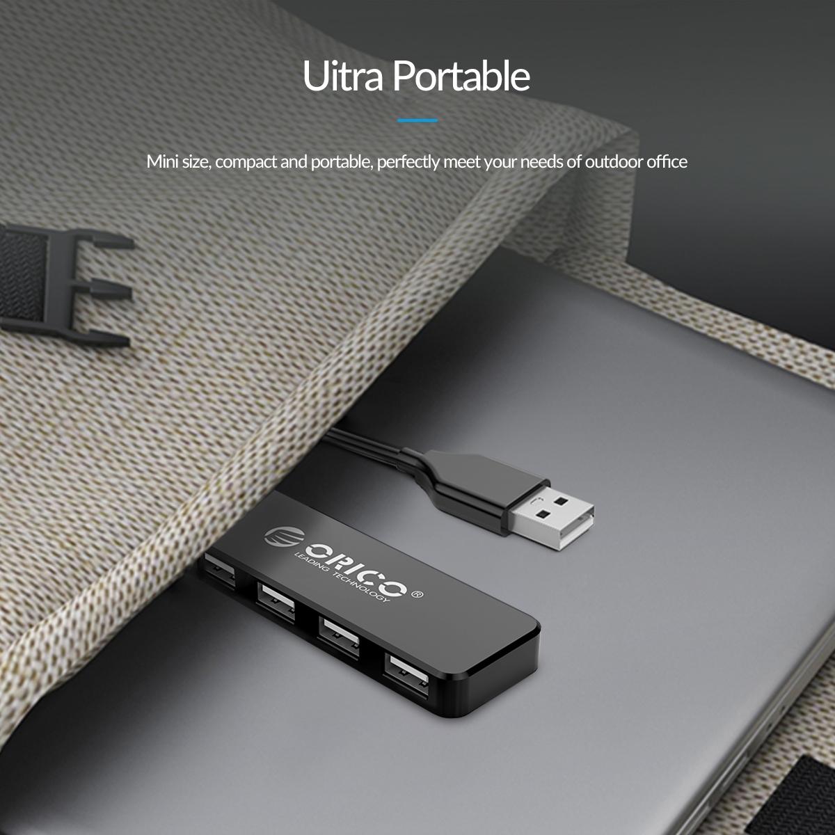 4-Port Usb 2.0 Hub Converter Black