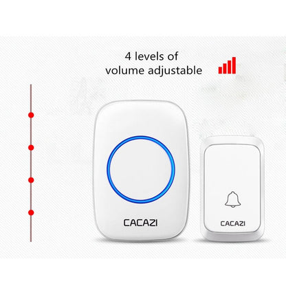 Wireless Waterproof Doorbell Cacazi A06 Dc 1 To 2 Battery Smart Home - White