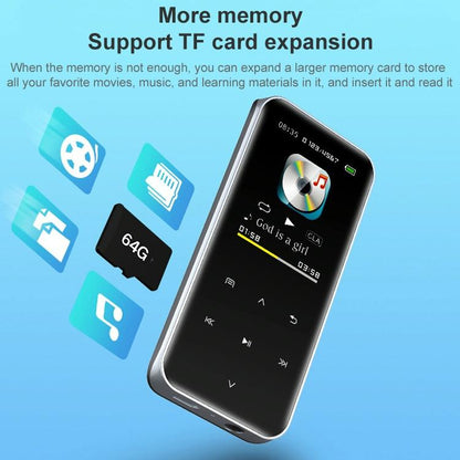 Portable Bluetooth Mp3 Player With Touch Screen 4Gb Memory Black