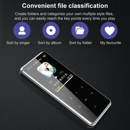 Portable Bluetooth Mp3 Player With Touch Screen 4Gb Memory Black