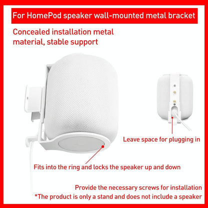 Hidden Wall Mount Bluetooth Speaker Bracket - Wireless - Black