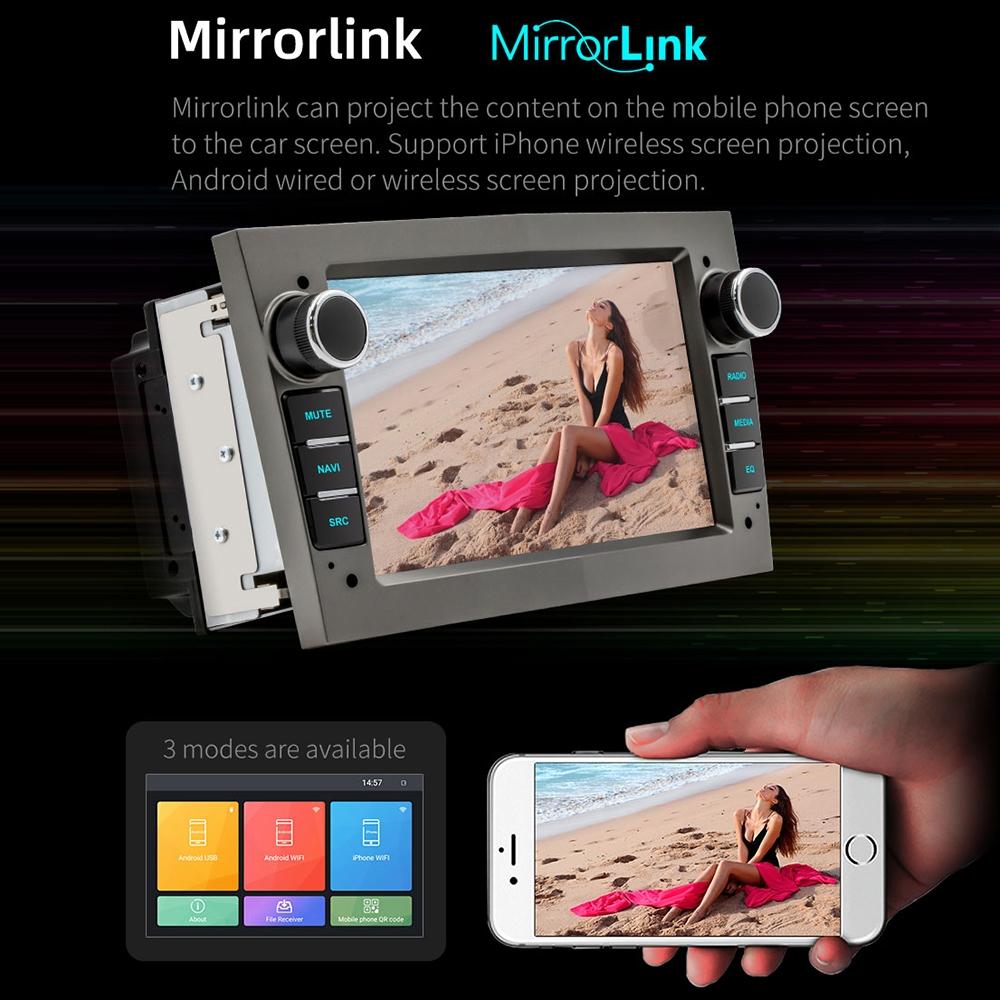 7 Inch Car Mp5 Player With Dab Function & Carplay / Android Auto For Opel - 1Gb + 16Gb - 1Gb + 16Gb Black