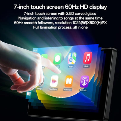 7 Inch Carplay Portable Car Video Navigation - Black