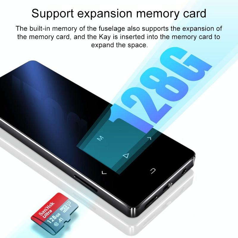 1.8 Inch Metal Bluetooth Mp3 / Mp4 Player With Touch Screen 8Gb - 8Gb Black