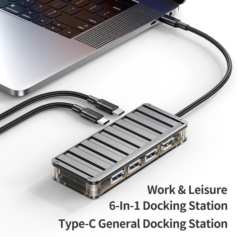 6-In-1 Type-C Hub Adapter Grey