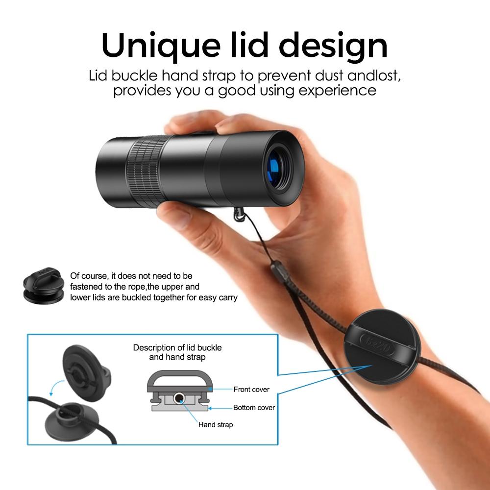 Closest Focus Monocular For Smartphones - 6X Optics Lens - 0.3M - Black