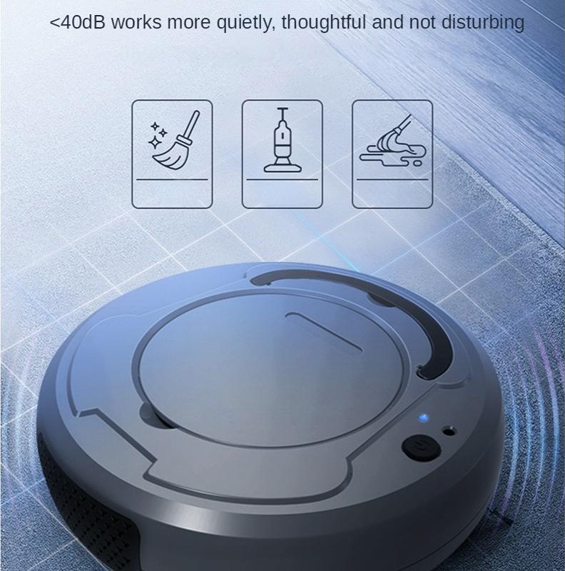 Smart 3-in-1 Robot Vacuum with Wet / Dry Mopping - Rechargeable & Auto Cleaning - Black - White