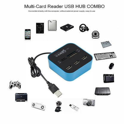 7-Port Usb 2.0 Hub With Built-In Card Reader