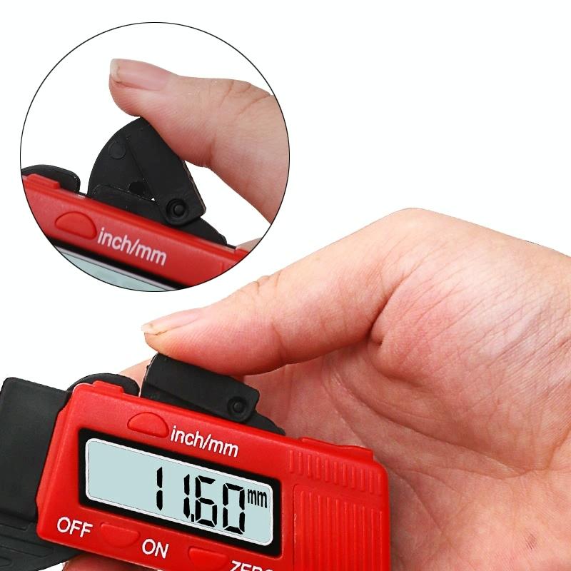 Digital Thickness Gauge for Professional Construction - Plastic - Red