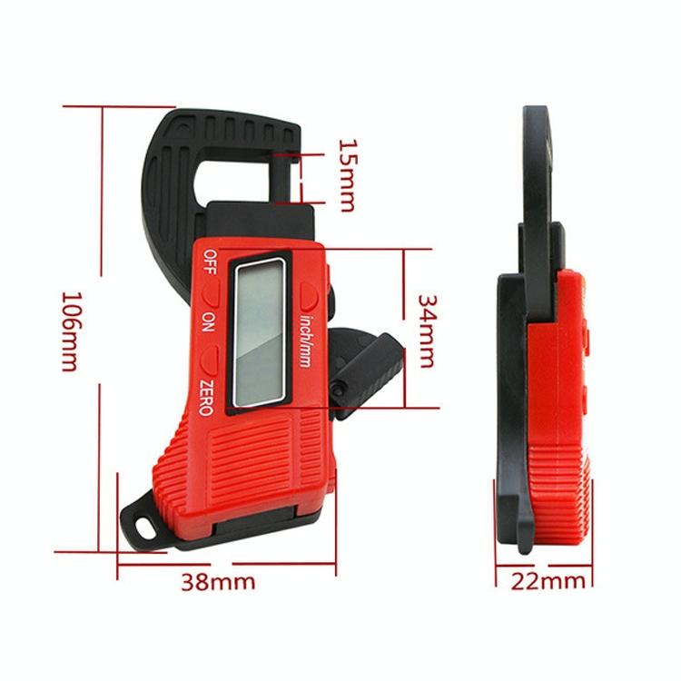 Digital Thickness Gauge for Professional Construction - Plastic - Red