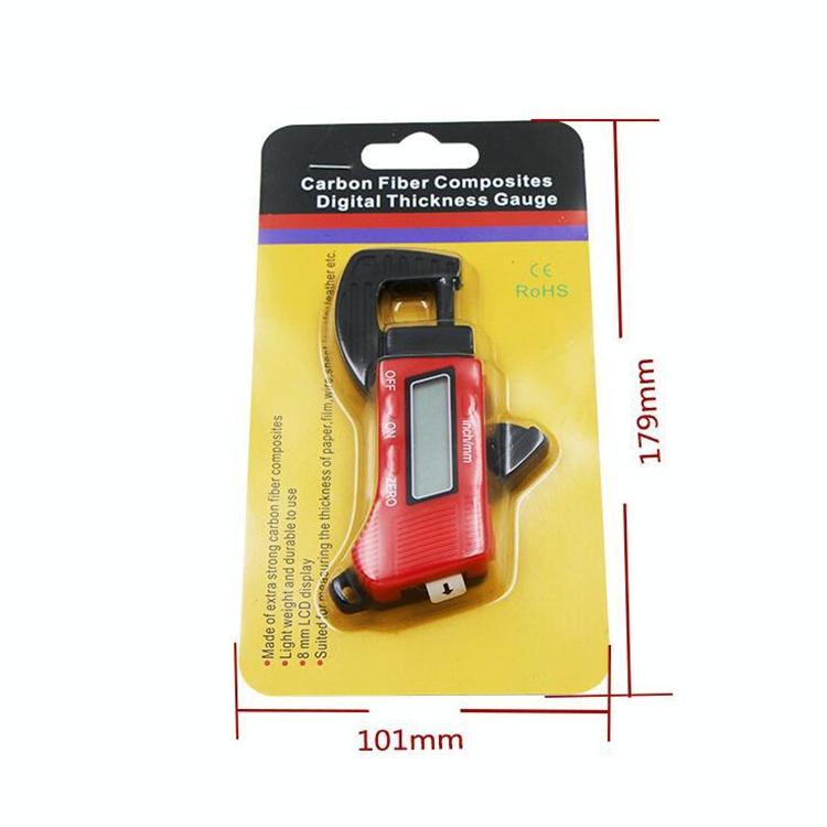 Digital Thickness Gauge for Professional Construction - Plastic - Red
