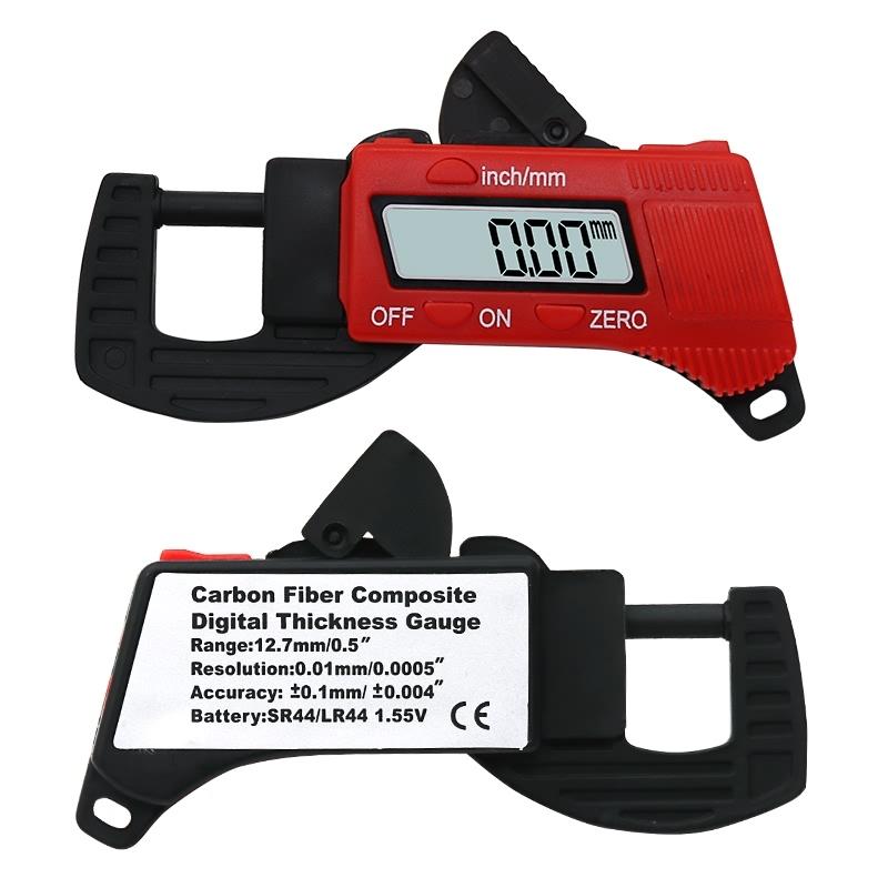 Digital Thickness Gauge for Professional Construction - Plastic - Red