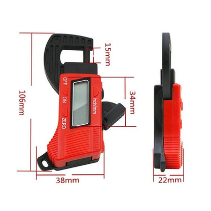 Digital Thickness Gauge for Professional Construction - Plastic - Red