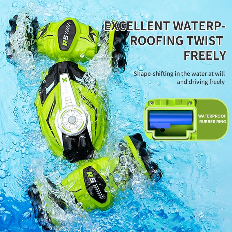 Double-sided 2.4g Rc Amphibious Car - 4wd - Green