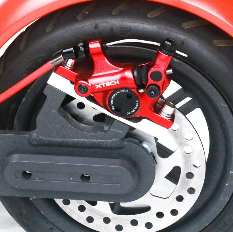 Upgraded 3-in-1 Scooter Brake & Seat Set for Xiaomi M365 Pro - Red Brake + Silver Adapter