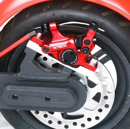 Upgraded 3-in-1 Scooter Brake & Seat Set for Xiaomi M365 Pro - Red Brake + Silver Adapter