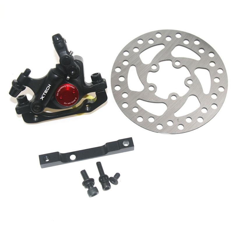 Upgraded 3-in-1 Scooter Brake & Seat Set for Xiaomi M365 Pro - Red Brake + Silver Adapter