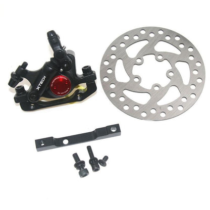 Upgraded 3-in-1 Scooter Brake & Seat Set for Xiaomi M365 Pro - Red Brake + Silver Adapter