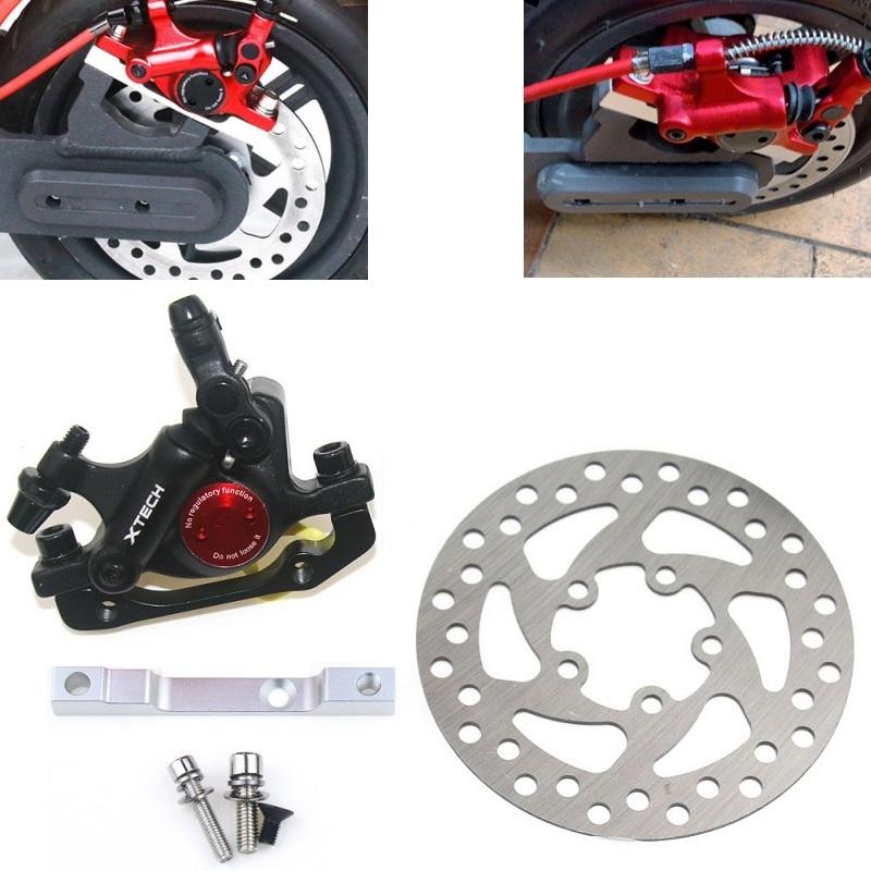 Upgraded 3-in-1 Scooter Brake & Seat Set for Xiaomi M365 Pro - Red Brake + Silver Adapter