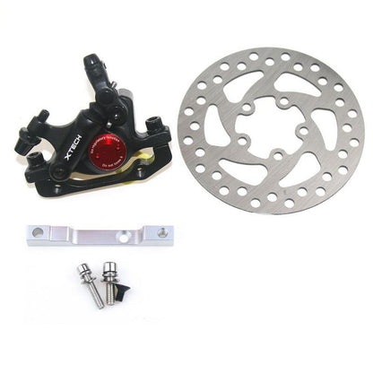 Upgraded 3-in-1 Scooter Brake & Seat Set for Xiaomi M365 Pro - Red Brake + Silver Adapter