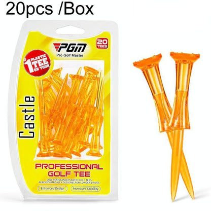 20-pack Golf Ball Tees - Durable 8-point Crown Tip for Competition - Anti-hitting - Yellow