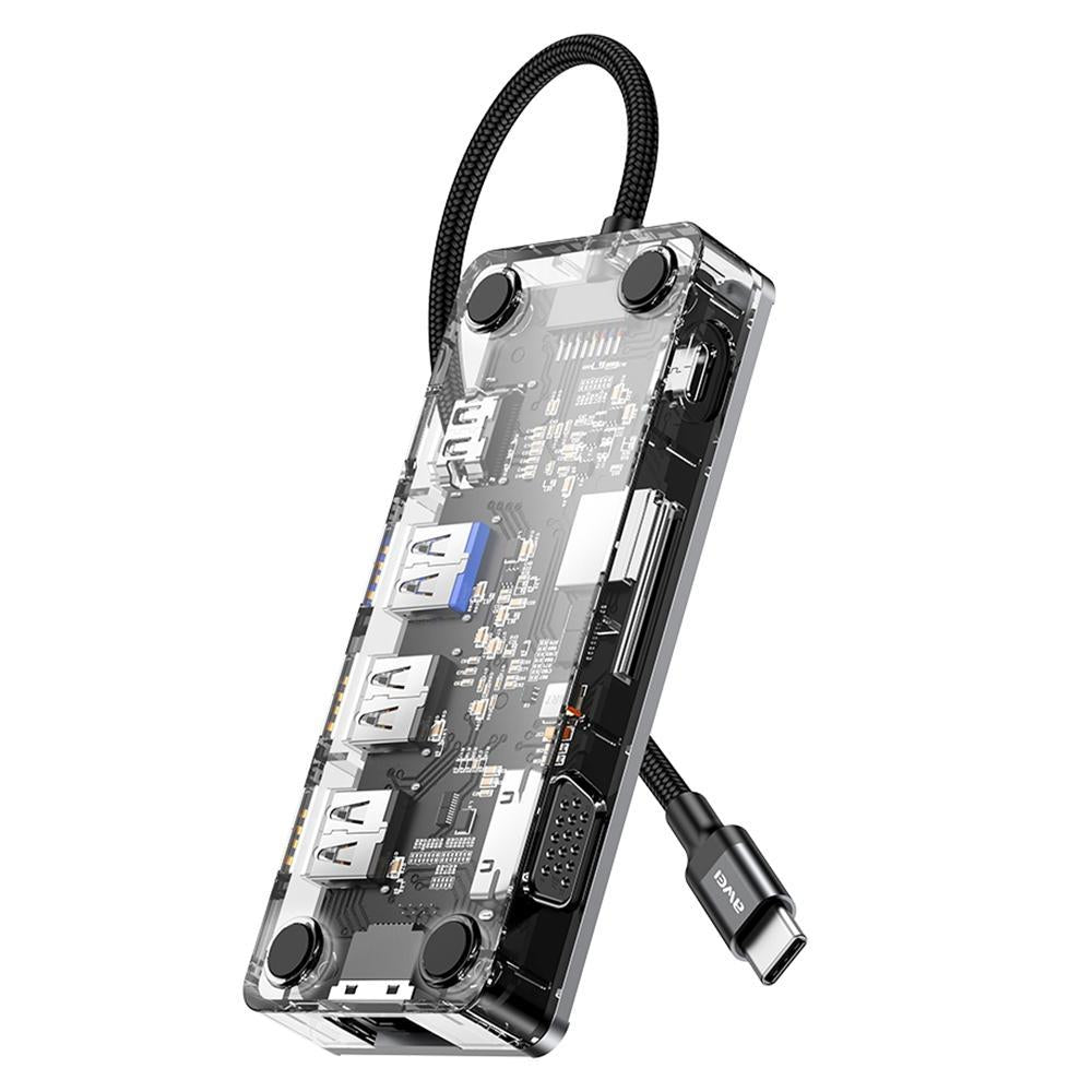 9-In-1 Multi-Function Type-C Hub Adapter Grey