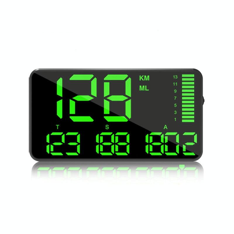Universal 5.5 Inch Hud Car Head Up Display Gps Speed Meter & Alarm