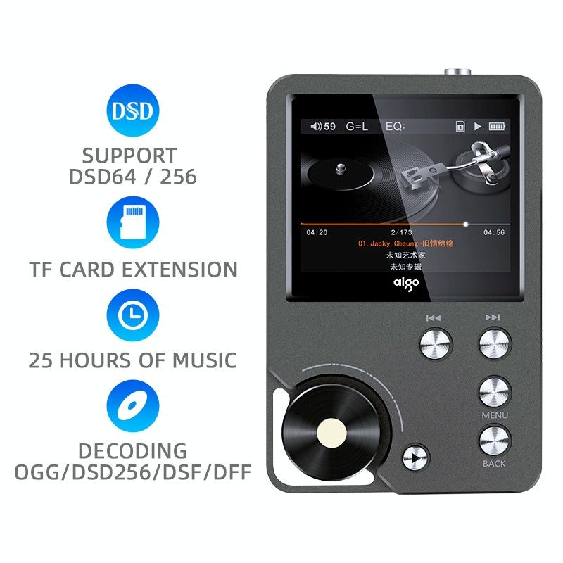 Lossless Dsd256 Music Player Silver Gray - Without Tf Card
