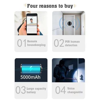 1080P Wifi Smart Cat Eye Video Doorbell With 4.3 Colour Screen And Hidden Graffiti Design - Black