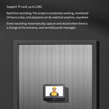 1080P Wifi Smart Cat Eye Video Doorbell With 4.3 Ips Lcd Screen And Infrared Night Vision Black