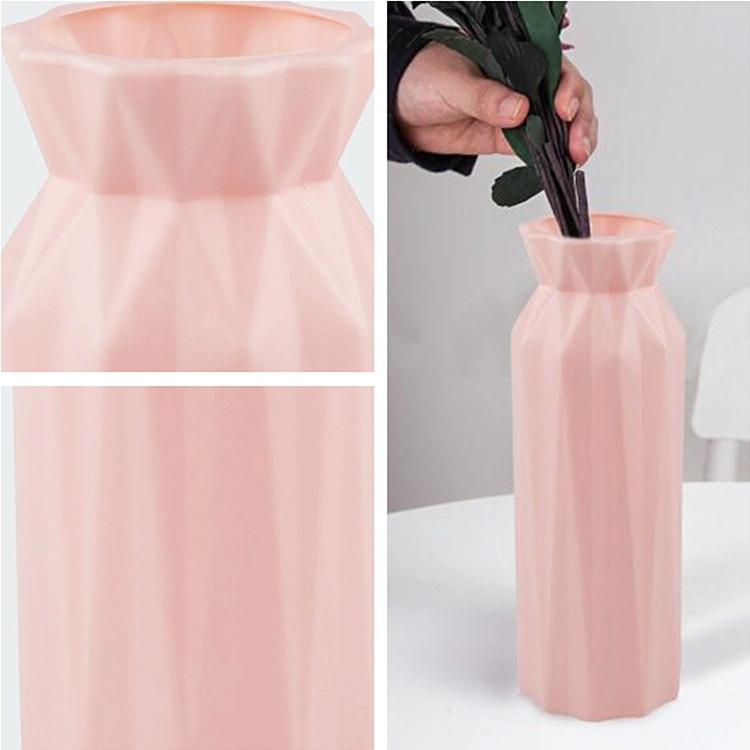 2-pack Plastic Round Vases - Simple Anti-fall Home Decor Ornaments - Green