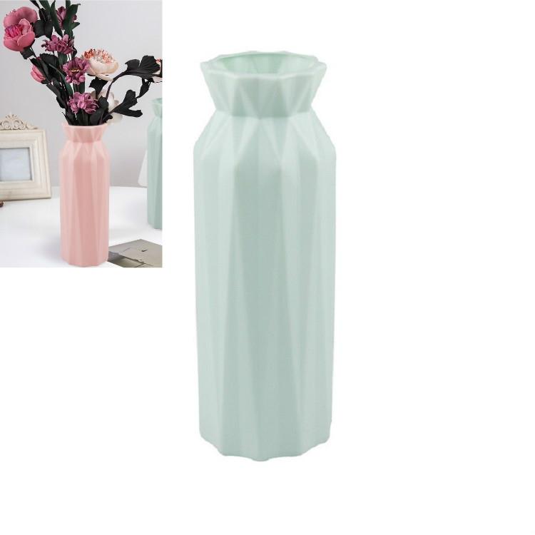 2-pack Plastic Round Vases - Simple Anti-fall Home Decor Ornaments - Green