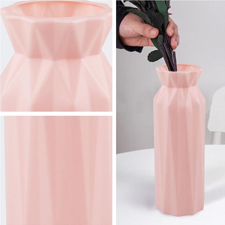 2-pack Plastic Round Vases - Simple Anti-fall Home Decor Ornaments - Green