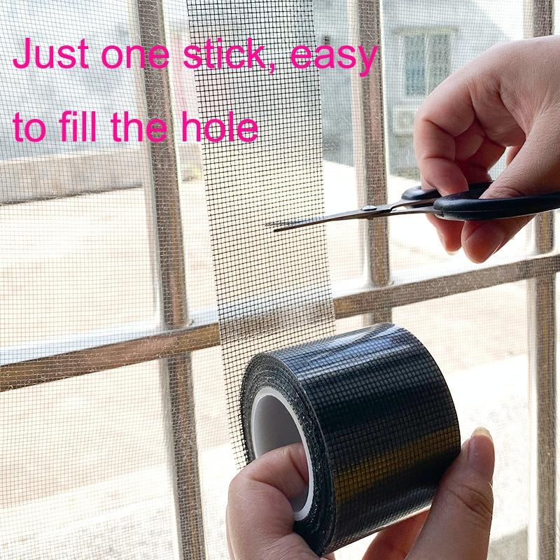 Anti-mosquito Door Curtain Net for Window Repair - Gray