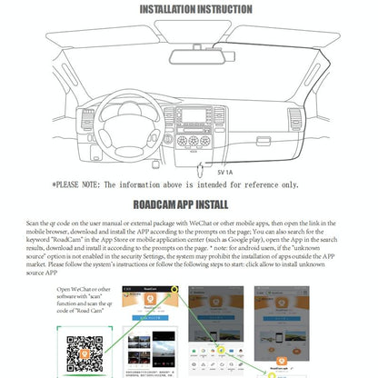 1080p Wifi Dash Cam with 170 Degree Wide Angle Lens - Hidden Car Recorder Black