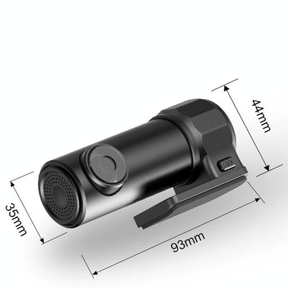 1080p Wifi Dash Cam with 170 Degree Wide Angle Lens - Hidden Car Recorder Black