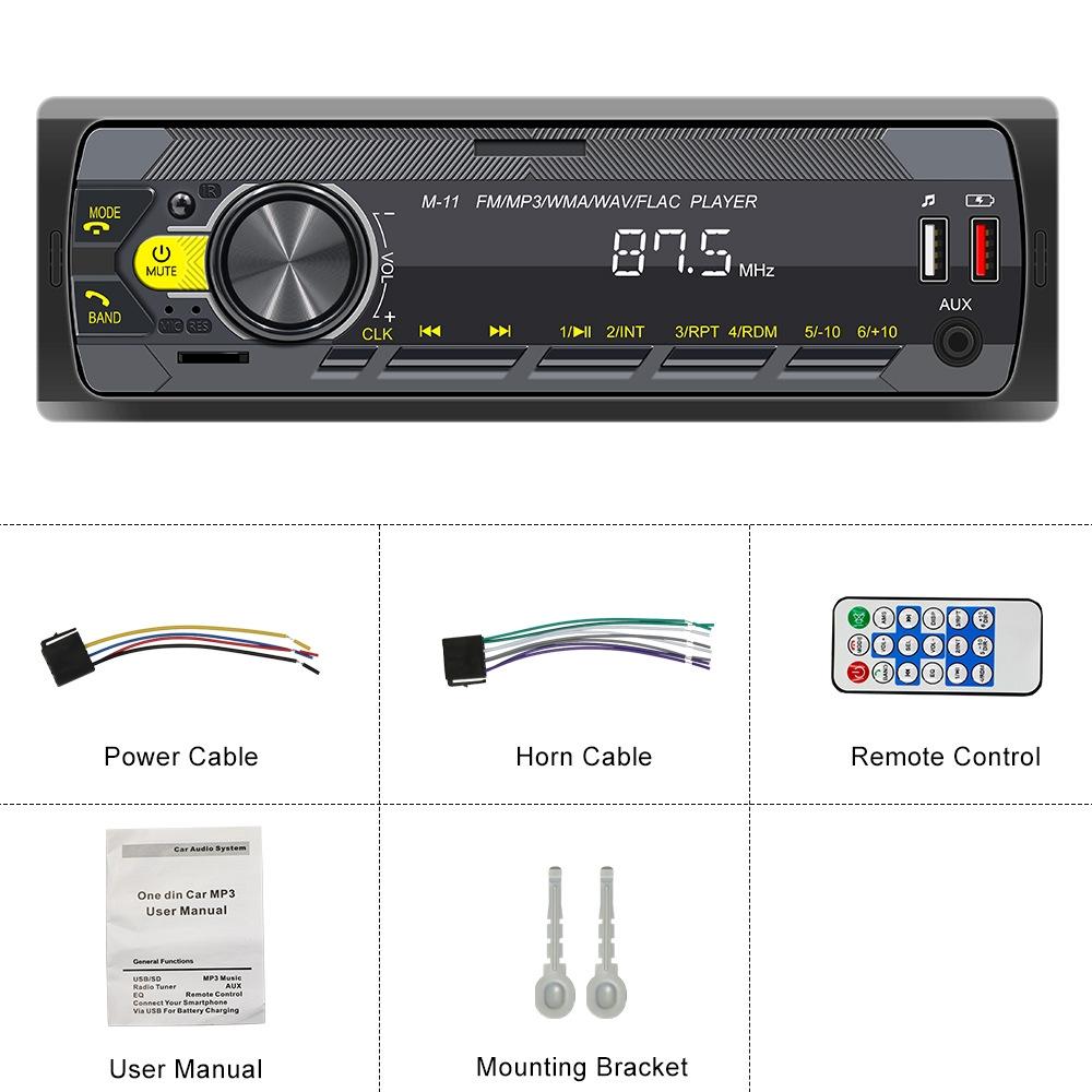 Car Bluetooth Mp3 Player With Eq Sound & Fast Charge - Black