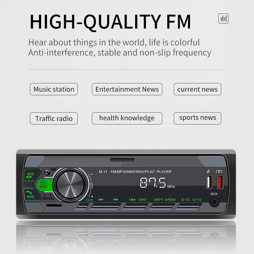 Car Bluetooth Mp3 Player With Eq Sound & Fast Charge - Black