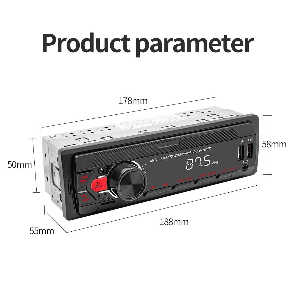 Car Bluetooth Mp3 Player With Eq Sound & Fast Charge - Black