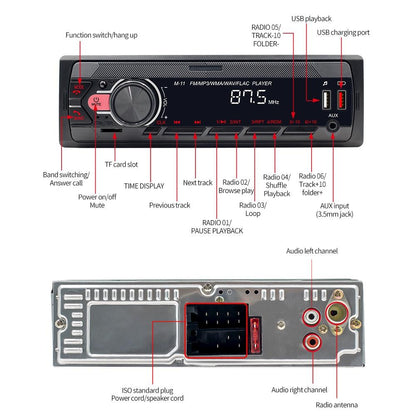 Car Bluetooth Mp3 Player With Eq Sound & Fast Charge - Black