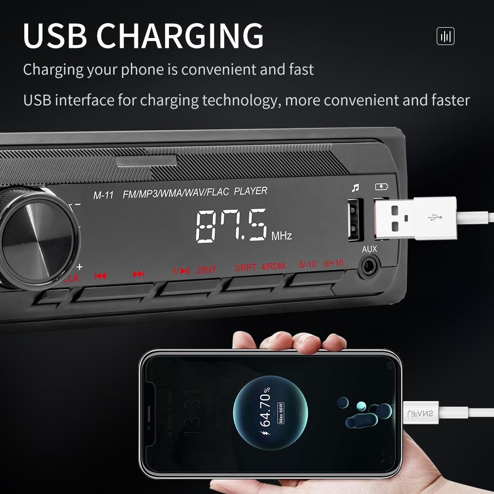 Car Bluetooth Mp3 Player With Eq Sound & Fast Charge - Black