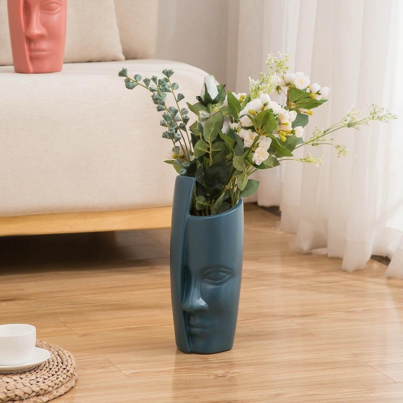 Thickened Drop-proof Vase with Dried Flower Ornaments - Rose Pink