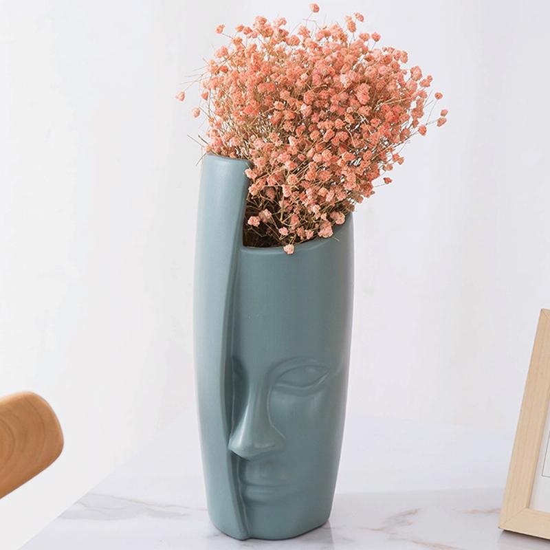 Thickened Drop-proof Vase with Dried Flower Ornaments - Rose Pink