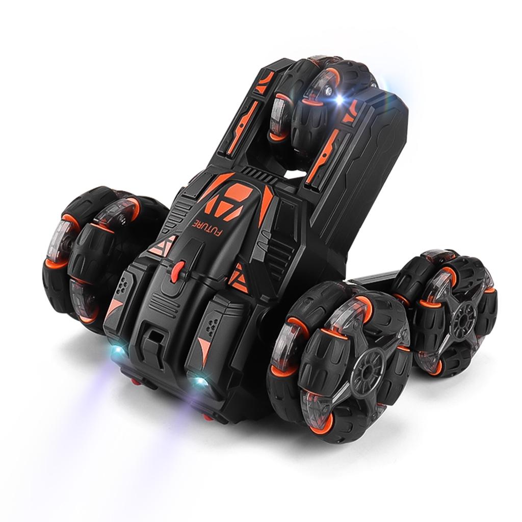 360-degree Swing Arm Rc Car with 5 Wheels - Multifunctional 2.4g - Black