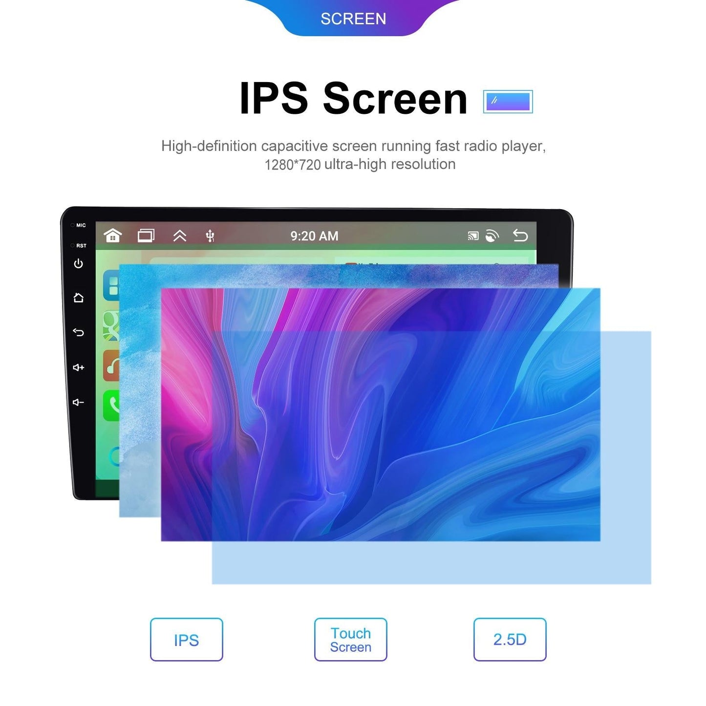 6 + 128G Android Car Bluetooth Player With Gps Navigation - Standard 9 Inch
